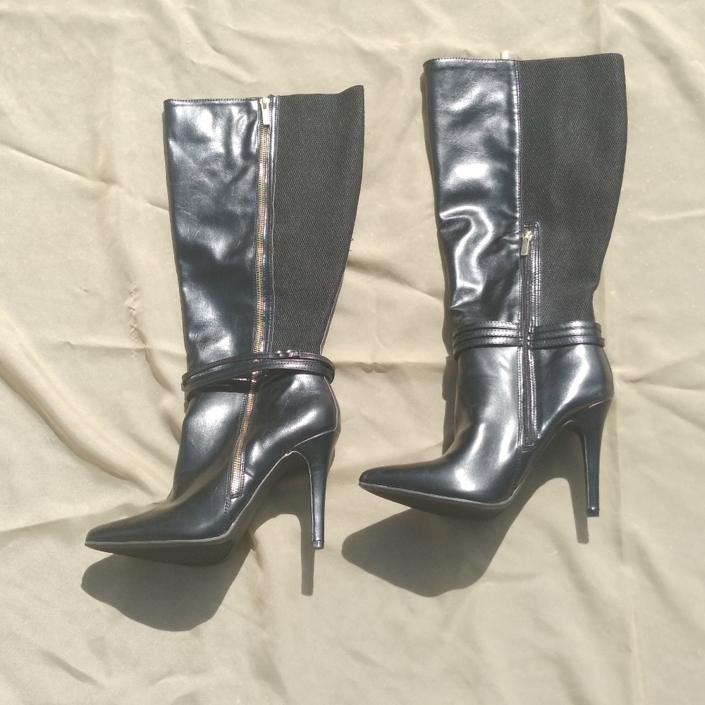 SEXY SIDE ZIP TALL BOOT-WIDE WIDTH WIDE CALF